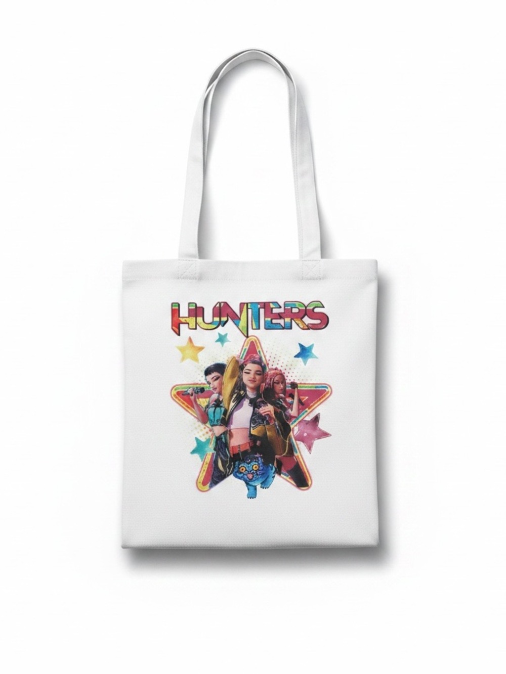 New K-Pop Demon Hunters Huntrix Canvas Zipper Tote Bag Rumi Zoey Mira Beach Bag‎
